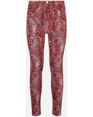 Elisabetta Franchi Leoparden-Pfingstrosen-Hose - Rot