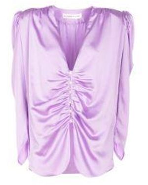 Nineminutes Blusa Arricciata Lilla - Rosa