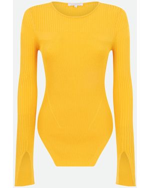 Patrizia Pepe Maglia A Costine Gialla - Giallo