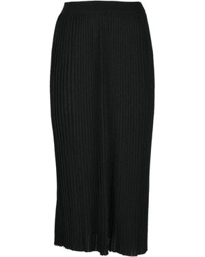 Elisabetta Franchi Gonna Lunga Plissettata Lamè - Nero