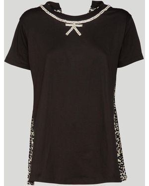 PRINCESSE LODO Maglia Leopardata Con Dettaglio Fio - Nero