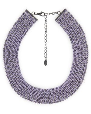 MELUSINA BIJOUX Collana Girocollo Con Strass Lilla - Multicolore