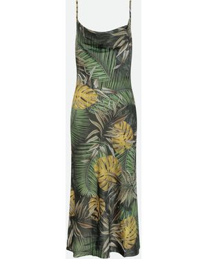 Guess Abito Midi Floreale Multicolore - Verde