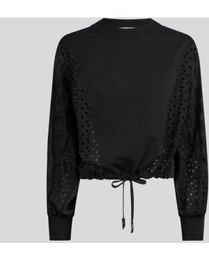 Jijil Felpa Nera Con Maniche Traforate - Nero