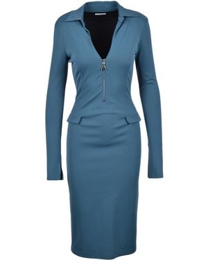Patrizia Pepe Abito Lungo Stretch Petrolio - Blau