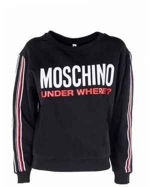 Moschino Felpa Nera Girocollo Under Where - Nero