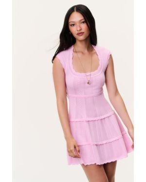 LoveShackFancy Laighton Stretch Pointelle Mini Dress For - Pink