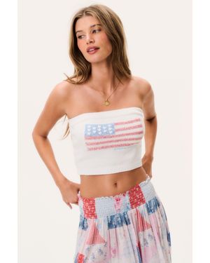 LoveShackFancy Deserae Sparkle Americana Tube Top For - White
