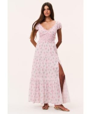 LoveShackFancy Amandla Floral Cotton Maxi Dress For - Pink