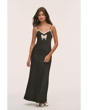 LoveShackFancy Tween Seera Lace Bow Maxi Dress For - Black