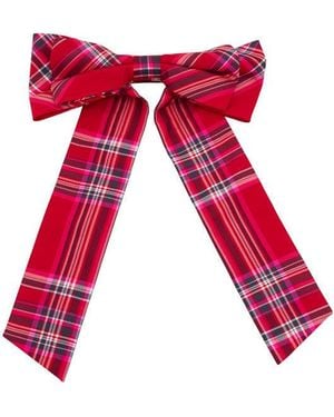 LoveShackFancy Lorna Tartan Barette For - Red