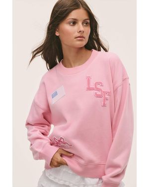 LoveShackFancy Tween Varsity Palo Pullover For - Pink
