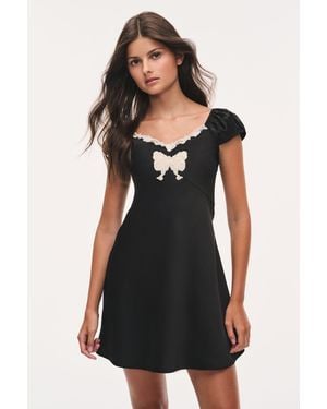 LoveShackFancy Tween Karola Lace Bow Mini Dress For - Black