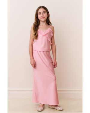 LoveShackFancy Tween Thyme Charmeuse Maxi Skirt For - Pink