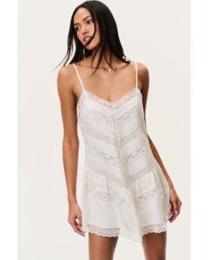 LoveShackFancy Bessette Silk Lace Mini Dress For - White