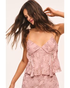 LoveShackFancy Rovelle Snakeskin Print Top For - Pink