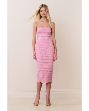 LoveShackFancy Eclipse Rhinestone Scallop Bandage Dress For - Pink