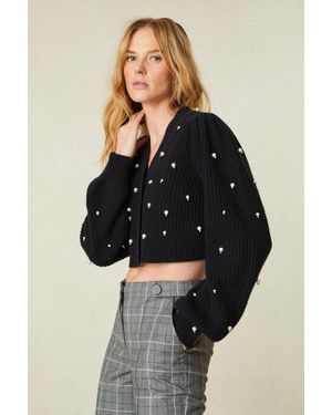 LoveShackFancy Frances Embellished Cardigan For - Black