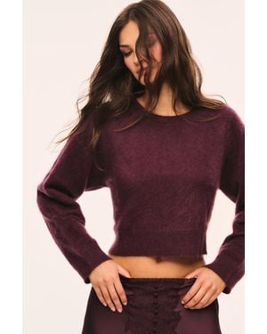 LoveShackFancy Bellaman Brushed Wool-Cashmere Sweater For - Purple