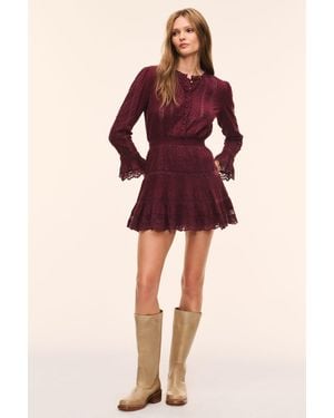 LoveShackFancy Vesna Cotton Swiss Dot Mini Dress For - Purple
