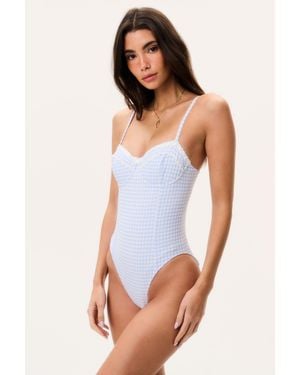 LoveShackFancy Olivienne Gingham One-Piece Swimsuit For - White