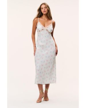 LoveShackFancy Idris Floral Satin Midi Dress For - Multicolor