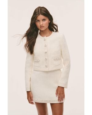LoveShackFancy Tween Alphie Tweed Jacket For - White