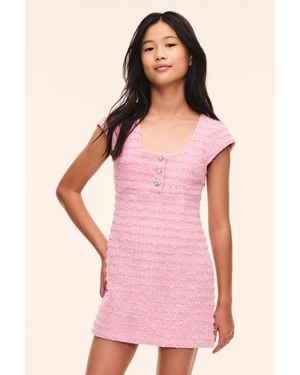 LoveShackFancy Tween Valentia Tweed Mini Dress For - Pink