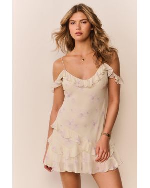 LoveShackFancy Timara Floral Chiffon Mini Dress For - Natural