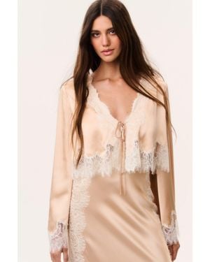 LoveShackFancy Kately Silk-Blend Top For - Natural