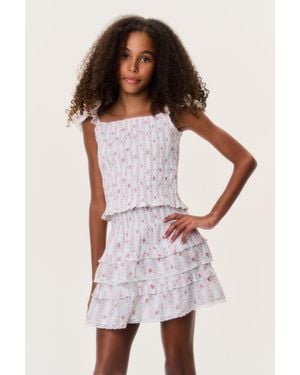 LoveShackFancy Tween Cherry Stripe Billie Skirt For - White