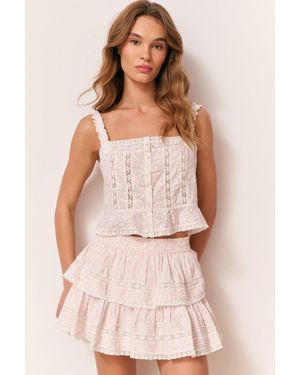 LoveShackFancy Secret Crush Vietta Top For - Pink