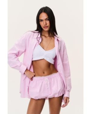 LoveShackFancy Sparrow Pinstripe Bloomer Shorts For - Pink