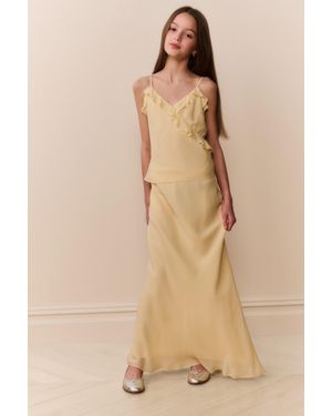 LoveShackFancy Tween Thyme Chiffon Maxi Skirt For - Natural