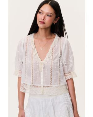 LoveShackFancy Maurelle Cotton Lace Blouse For - White