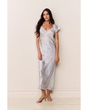 LoveShackFancy Eline Silk Floral Maxi Dress For - Natural