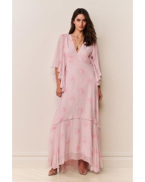 LoveShackFancy Rialto Floral Chiffon Maxi Dress For | Lyst