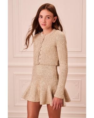 LoveShackFancy Tween Sparkle Knit Zialana Cardigan For - Natural