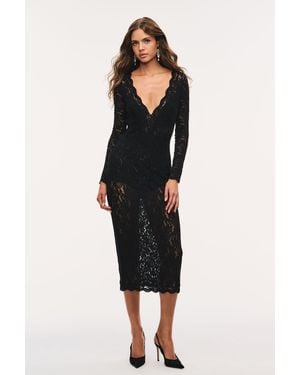 LoveShackFancy Niven Stretch Lace Midi Dress For - Black