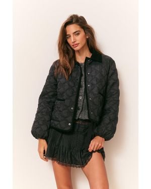 LoveShackFancy Quinlette Quilted Bow Jacket For - Black