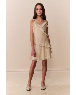 LoveShackFancy Tween Lomina Floral Chiffon Dress For - Natural