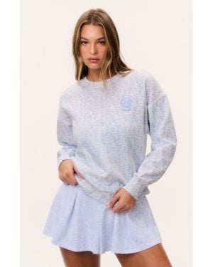 LoveShackFancy Palo Tennis Print Pullover For - Gray