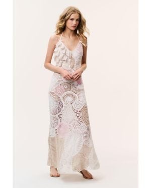 LoveShackFancy Adalita Patchwork Crochet Maxi Dress For - Pink