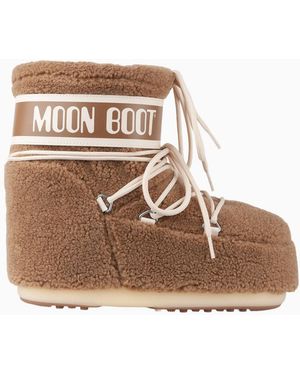 LoveShackFancy Moon Boot Icon Low Camel Fleece Boots For - Multicolor