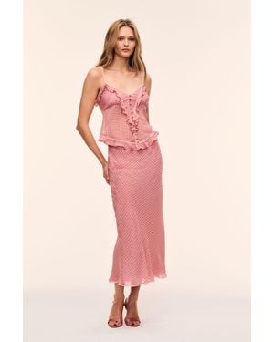 LoveShackFancy Mariem Silk Swiss Dot Skirt For - Pink