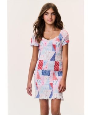 LoveShackFancy Tween Solier Patchwork Mini Dress For - White