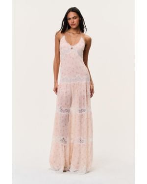 LoveShackFancy Kieva Floral Cotton-Silk Maxi Dress For - Pink