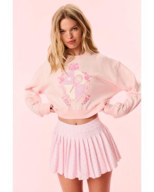 LoveShackFancy Aneria Cropped Tennis Pullover For - Pink