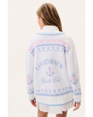 LoveShackFancy Aribella Yacht Club Cardigan For - White