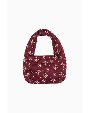 LoveShackFancy Serina Satin Rhinestone Mini Purse For - Pink